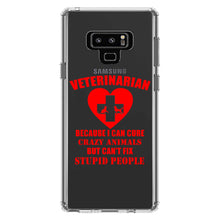 DistinctInk® Clear Shockproof Hybrid Case for Apple iPhone / Samsung Galaxy / Google Pixel - Vets Cure Crazy Animals But Can't Fix Stupid