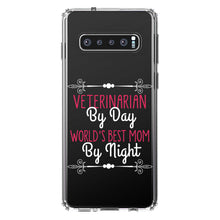 DistinctInk® Clear Shockproof Hybrid Case for Apple iPhone / Samsung Galaxy / Google Pixel - Vet By Day, Best Mom By Night