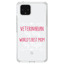 DistinctInk® Clear Shockproof Hybrid Case for Apple iPhone / Samsung Galaxy / Google Pixel - Vet By Day, Best Mom By Night