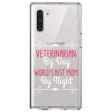 DistinctInk® Clear Shockproof Hybrid Case for Apple iPhone / Samsung Galaxy / Google Pixel - Vet By Day, Best Mom By Night