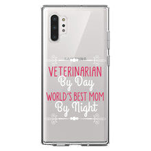 DistinctInk® Clear Shockproof Hybrid Case for Apple iPhone / Samsung Galaxy / Google Pixel - Vet By Day, Best Mom By Night
