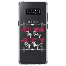 DistinctInk® Clear Shockproof Hybrid Case for Apple iPhone / Samsung Galaxy / Google Pixel - Vet By Day, Best Mom By Night