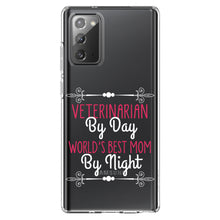 DistinctInk® Clear Shockproof Hybrid Case for Apple iPhone / Samsung Galaxy / Google Pixel - Vet By Day, Best Mom By Night