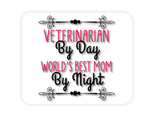 DistinctInk Custom Foam Rubber Mouse Pad - 1/4" Thick - Vet By Day, Best Mom By Night