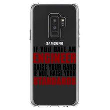 DistinctInk® Clear Shockproof Hybrid Case for Apple iPhone / Samsung Galaxy / Google Pixel - Date Engineer or Raise Your Standards
