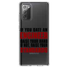 DistinctInk® Clear Shockproof Hybrid Case for Apple iPhone / Samsung Galaxy / Google Pixel - Date Engineer or Raise Your Standards