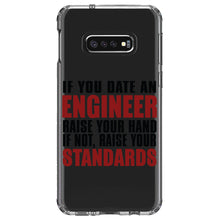 DistinctInk® Clear Shockproof Hybrid Case for Apple iPhone / Samsung Galaxy / Google Pixel - Date Engineer or Raise Your Standards