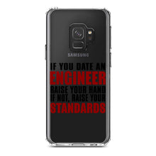 DistinctInk® Clear Shockproof Hybrid Case for Apple iPhone / Samsung Galaxy / Google Pixel - Date Engineer or Raise Your Standards