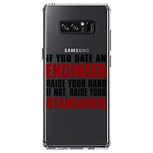 DistinctInk® Clear Shockproof Hybrid Case for Apple iPhone / Samsung Galaxy / Google Pixel - Date Engineer or Raise Your Standards