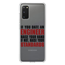 DistinctInk® Clear Shockproof Hybrid Case for Apple iPhone / Samsung Galaxy / Google Pixel - Date Engineer or Raise Your Standards
