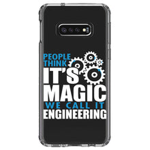 DistinctInk® Clear Shockproof Hybrid Case for Apple iPhone / Samsung Galaxy / Google Pixel - People Think It's Magic It's Engineering