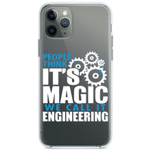 DistinctInk® Clear Shockproof Hybrid Case for Apple iPhone / Samsung Galaxy / Google Pixel - People Think It's Magic It's Engineering