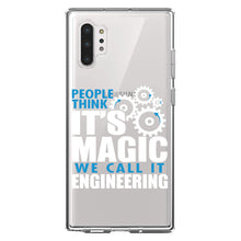 DistinctInk® Clear Shockproof Hybrid Case for Apple iPhone / Samsung Galaxy / Google Pixel - People Think It's Magic It's Engineering