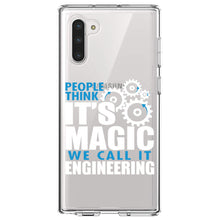 DistinctInk® Clear Shockproof Hybrid Case for Apple iPhone / Samsung Galaxy / Google Pixel - People Think It's Magic It's Engineering