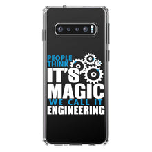 DistinctInk® Clear Shockproof Hybrid Case for Apple iPhone / Samsung Galaxy / Google Pixel - People Think It's Magic It's Engineering