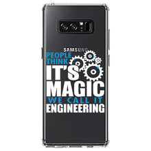 DistinctInk® Clear Shockproof Hybrid Case for Apple iPhone / Samsung Galaxy / Google Pixel - People Think It's Magic It's Engineering