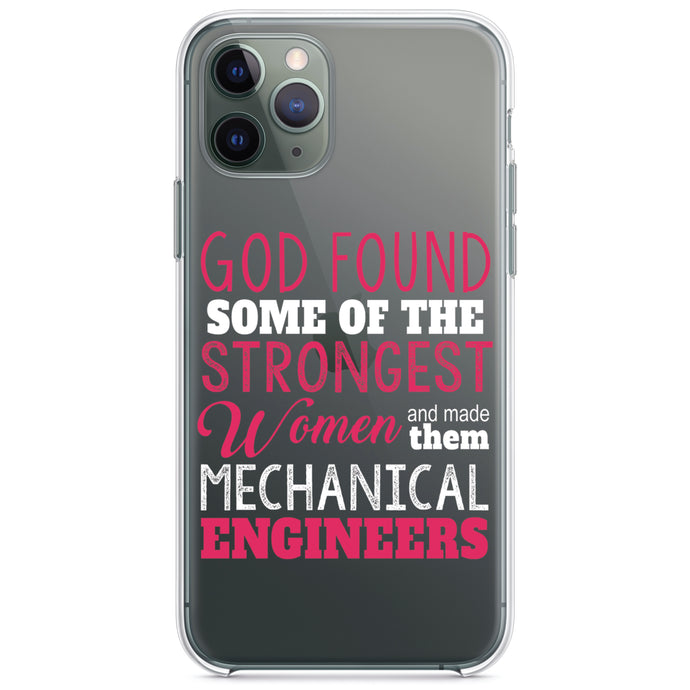 DistinctInk® Clear Shockproof Hybrid Case for Apple iPhone / Samsung Galaxy / Google Pixel - Strongest Women are Mechanical Engineers