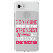 DistinctInk® Clear Shockproof Hybrid Case for Apple iPhone / Samsung Galaxy / Google Pixel - Strongest Women are Mechanical Engineers