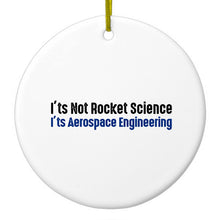 DistinctInk® Hanging Ceramic Christmas Tree Ornament with Gold String - Great Gift / Present - 2 3/4 inch Diameter - Not Rocket Scient - Aerospace Engineering