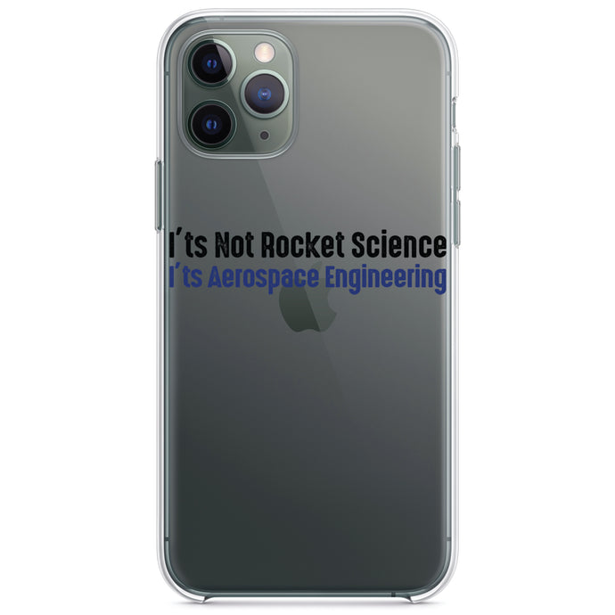 DistinctInk® Clear Shockproof Hybrid Case for Apple iPhone / Samsung Galaxy / Google Pixel - Not Rocket Scient - Aerospace Engineering