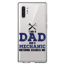 DistinctInk® Clear Shockproof Hybrid Case for Apple iPhone / Samsung Galaxy / Google Pixel - Dad and Mechanic - Nothing Scares Me