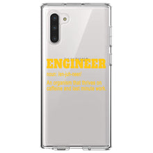 DistinctInk® Clear Shockproof Hybrid Case for Apple iPhone / Samsung Galaxy / Google Pixel - Engineer Definition - Caffeine and Last Minute