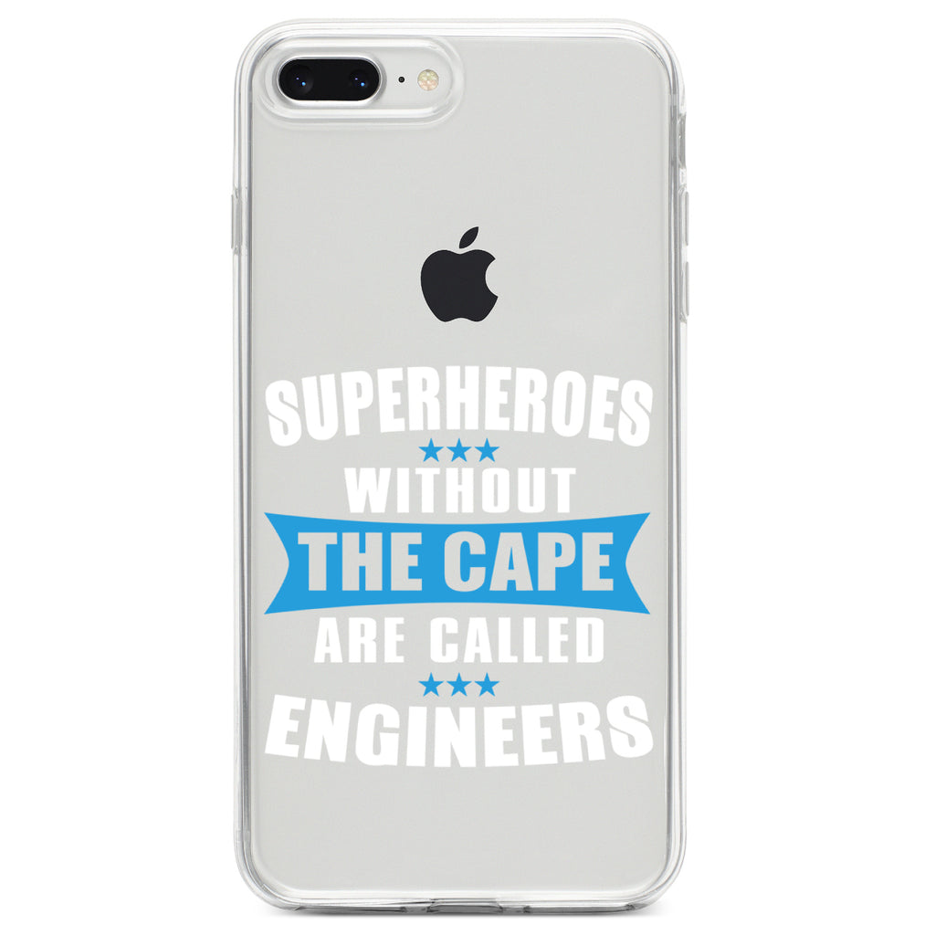 Superheroes Without Cape are Engineers Clear Shockproof iPhone Case, view 6