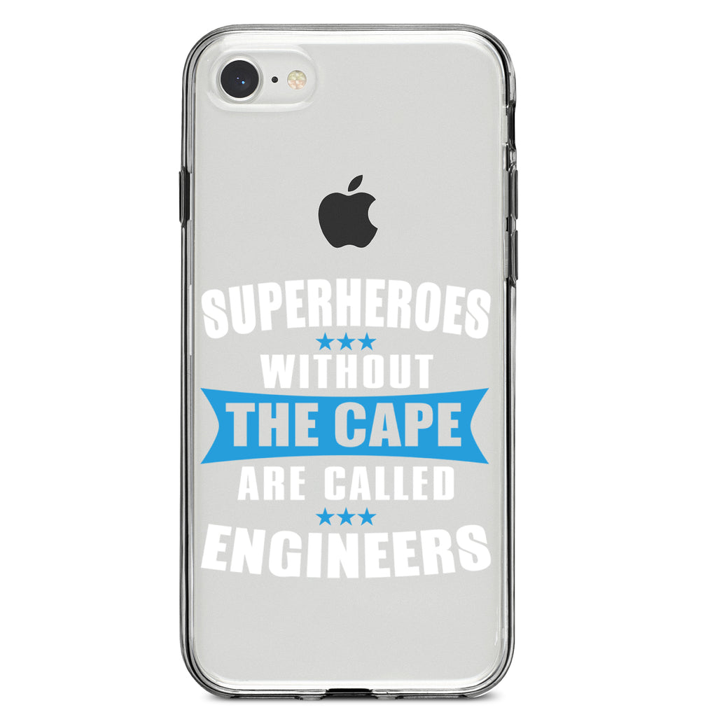 Superheroes Without Cape are Engineers Clear Shockproof iPhone Case, view 5