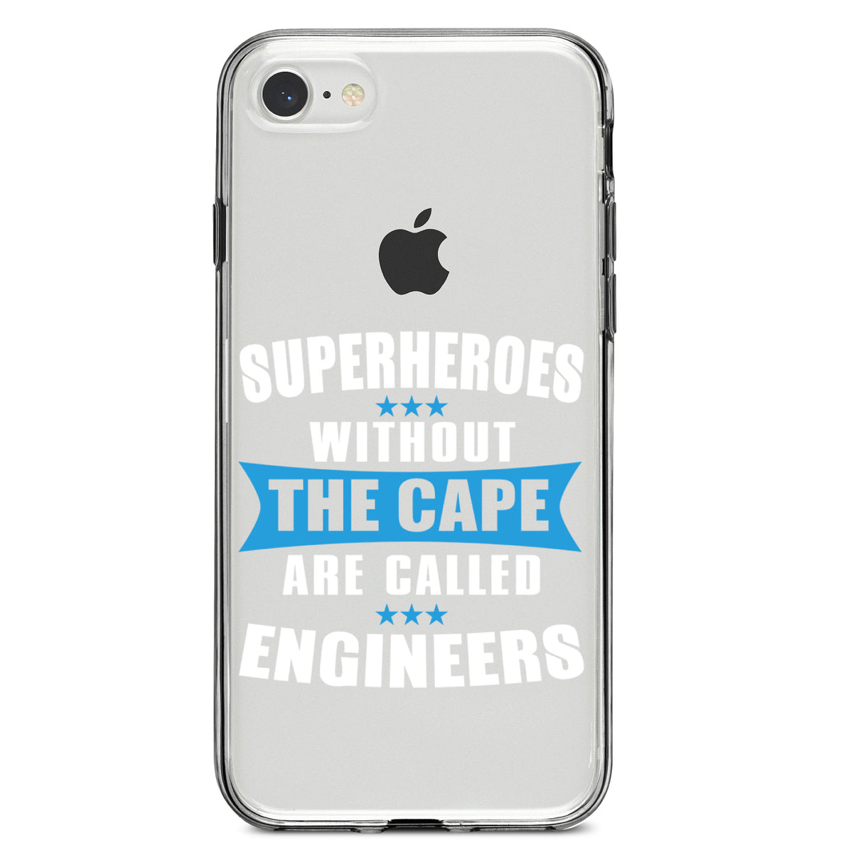 Superheroes Without Cape are Engineers Clear Shockproof iPhone Case, view 5