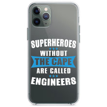 DistinctInk® Clear Shockproof Hybrid Case for Apple iPhone / Samsung Galaxy / Google Pixel - Superheroes Without Cape are Engineers