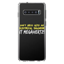 DistinctInk® Clear Shockproof Hybrid Case for Apple iPhone / Samsung Galaxy / Google Pixel - Don't Mess with Electrical Engineer It Megahertz