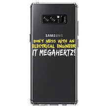 DistinctInk® Clear Shockproof Hybrid Case for Apple iPhone / Samsung Galaxy / Google Pixel - Don't Mess with Electrical Engineer It Megahertz