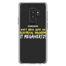 DistinctInk® Clear Shockproof Hybrid Case for Apple iPhone / Samsung Galaxy / Google Pixel - Don't Mess with Electrical Engineer It Megahertz