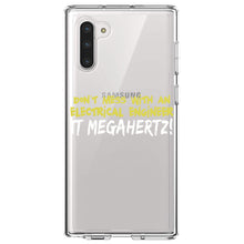 DistinctInk® Clear Shockproof Hybrid Case for Apple iPhone / Samsung Galaxy / Google Pixel - Don't Mess with Electrical Engineer It Megahertz