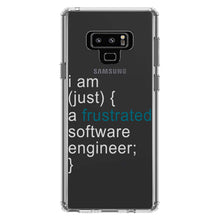 DistinctInk® Clear Shockproof Hybrid Case for Apple iPhone / Samsung Galaxy / Google Pixel - I am (just) {a frustrated software engineer;}