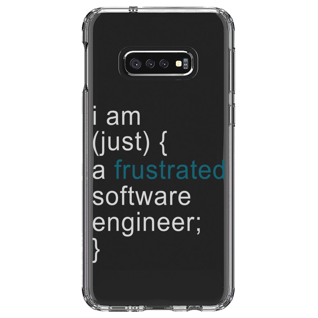 I am (just) {a frustrated software engineer;} Clear Shockproof iPhone Case, view 18