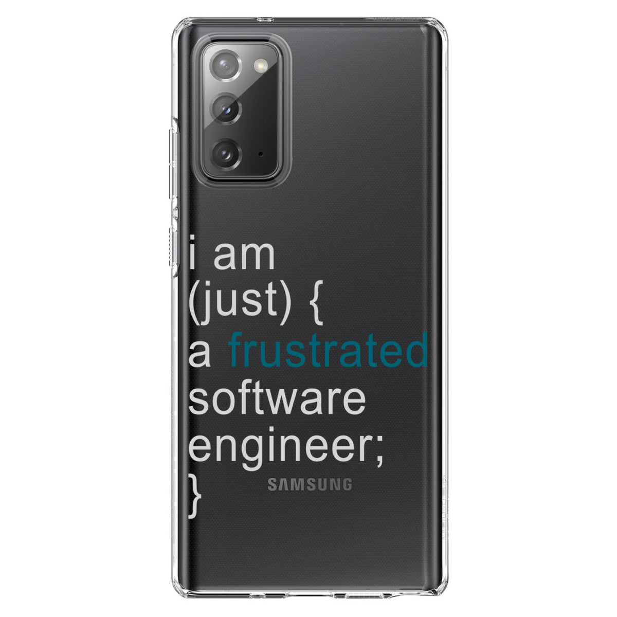 I am (just) {a frustrated software engineer;} Clear Shockproof iPhone Case, view 8