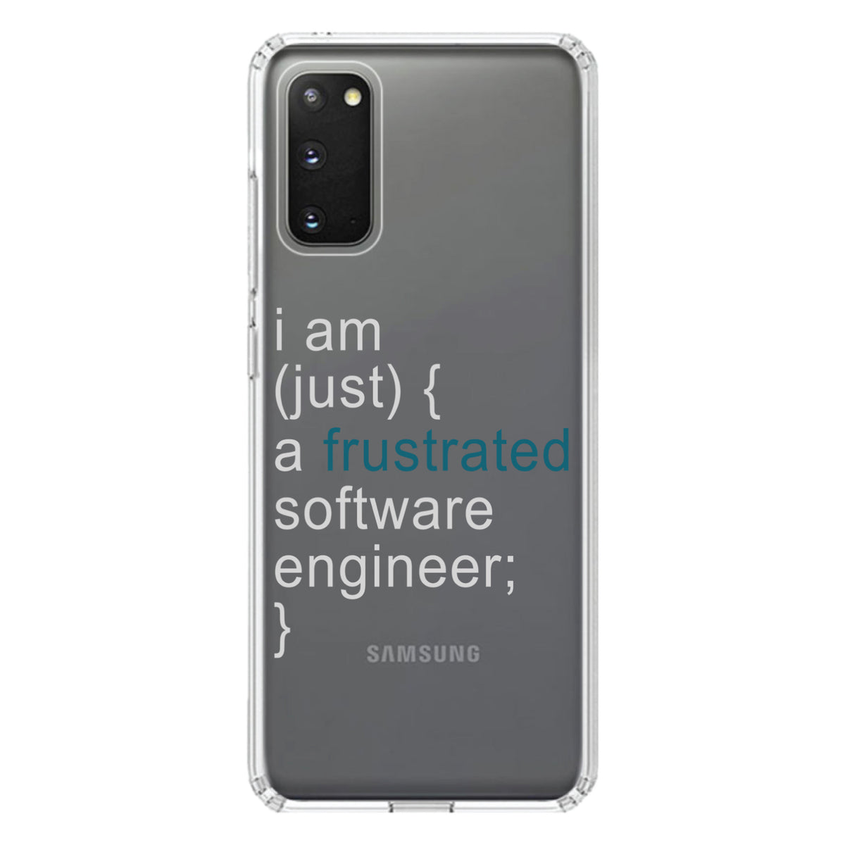 I am (just) {a frustrated software engineer;} Clear Shockproof iPhone Case, view 14