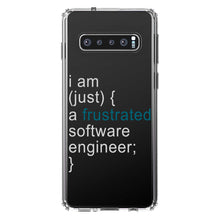 DistinctInk® Clear Shockproof Hybrid Case for Apple iPhone / Samsung Galaxy / Google Pixel - I am (just) {a frustrated software engineer;}