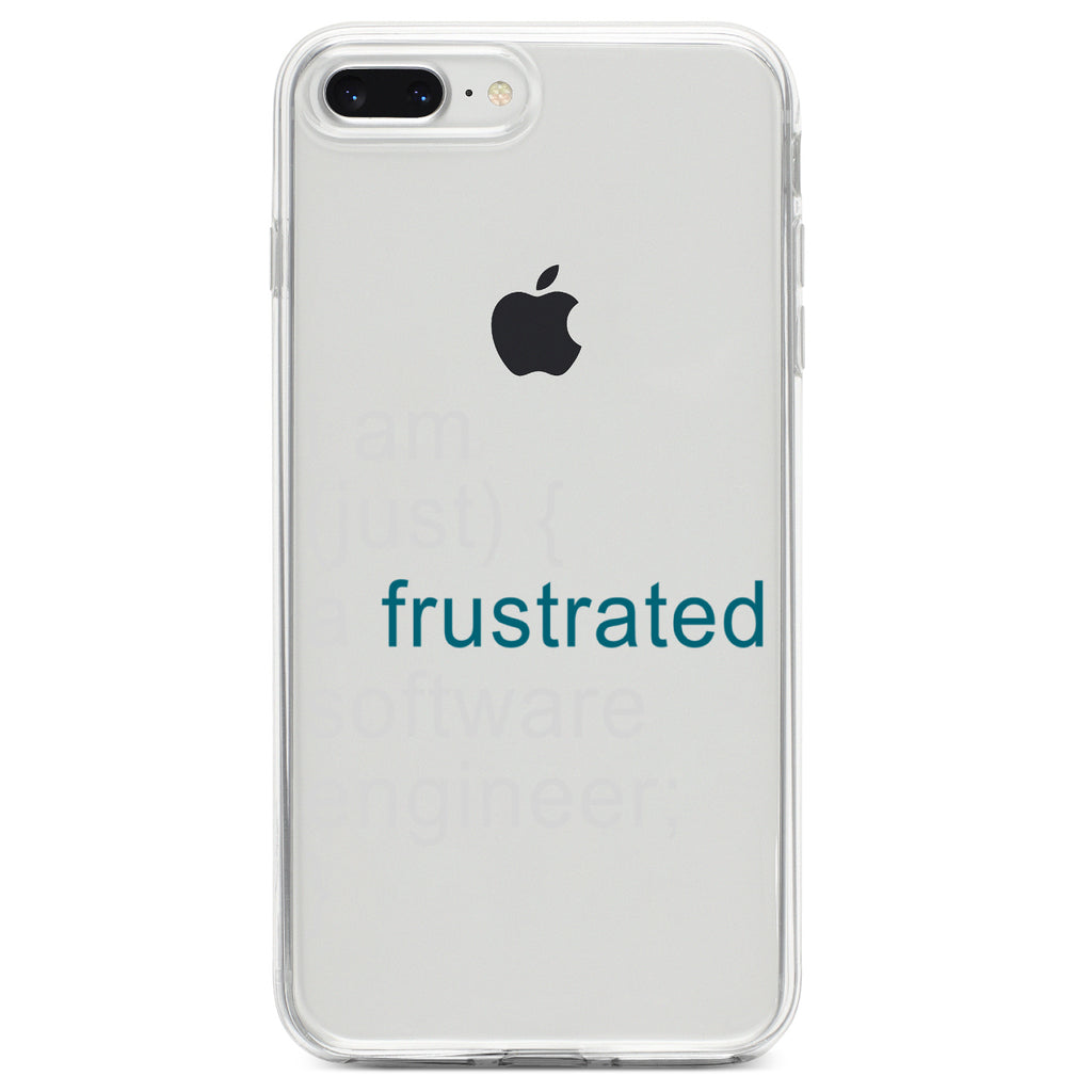 I am (just) {a frustrated software engineer;} Clear Shockproof iPhone Case, view 6