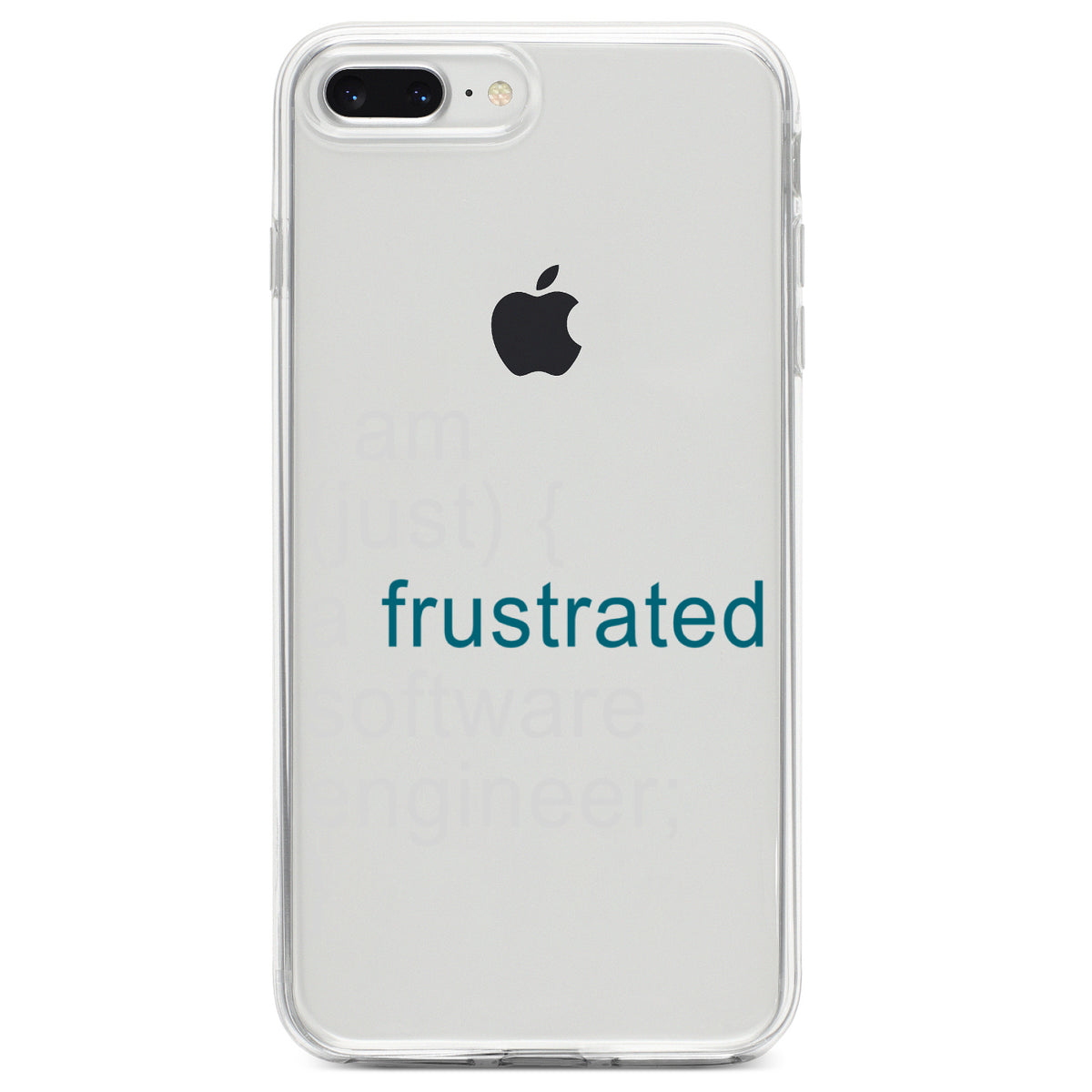 I am (just) {a frustrated software engineer;} Clear Shockproof iPhone Case, view 6