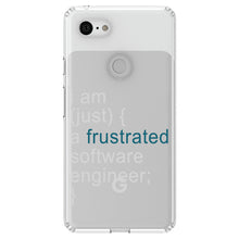 DistinctInk® Clear Shockproof Hybrid Case for Apple iPhone / Samsung Galaxy / Google Pixel - I am (just) {a frustrated software engineer;}
