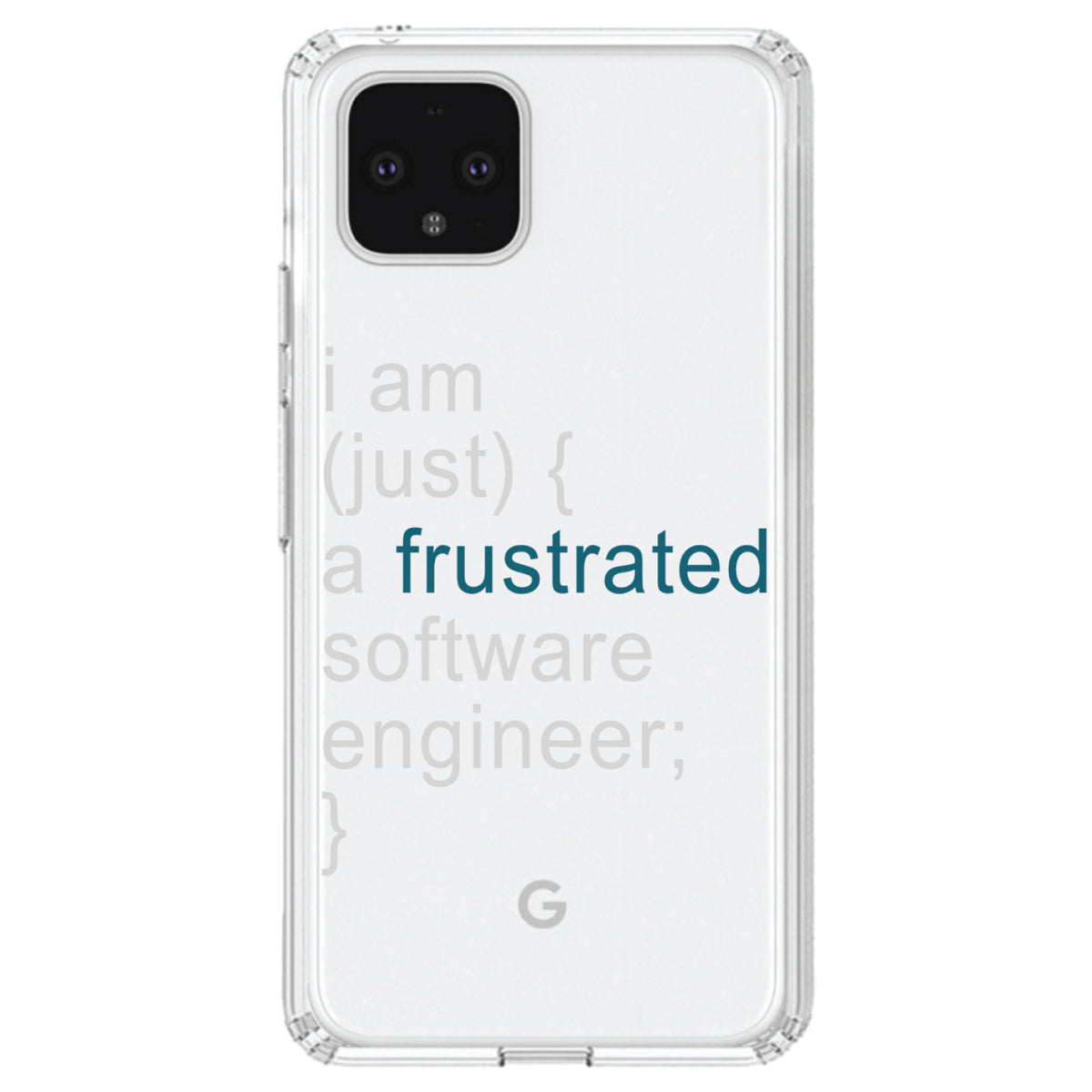 I am (just) {a frustrated software engineer;} Clear Shockproof iPhone Case, view 23