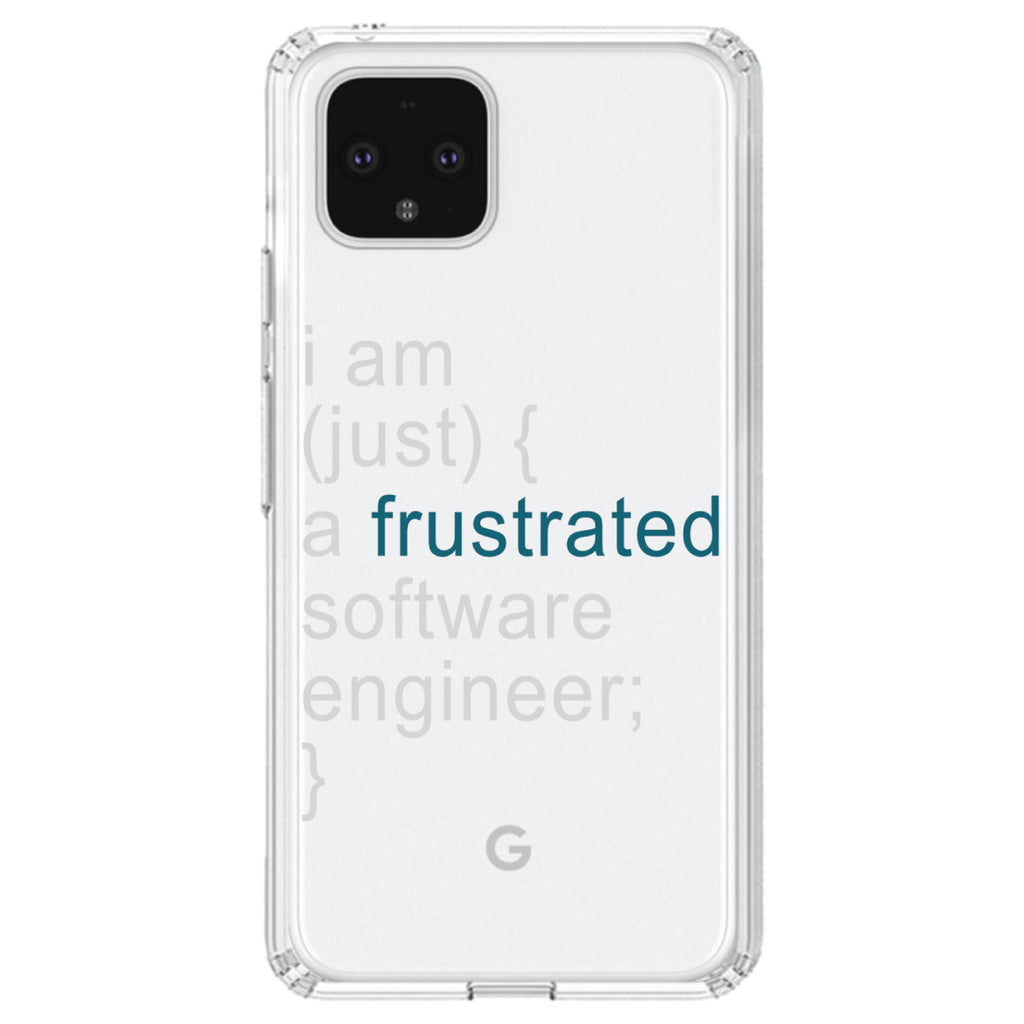 I am (just) {a frustrated software engineer;} Clear Shockproof iPhone Case, view 24