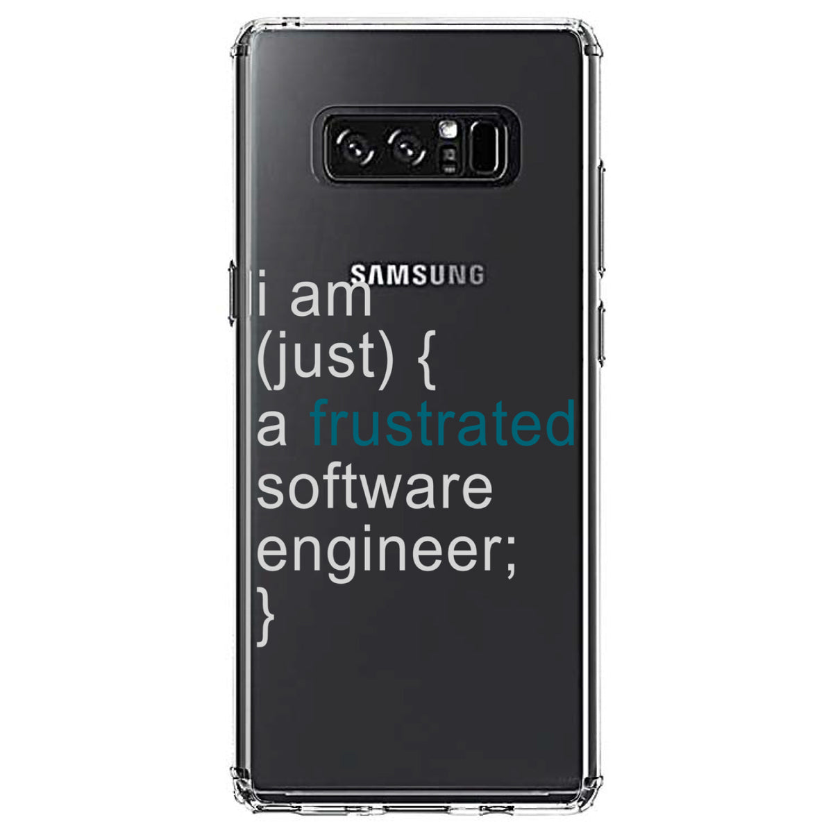 I am (just) {a frustrated software engineer;} Clear Shockproof iPhone Case, view 12