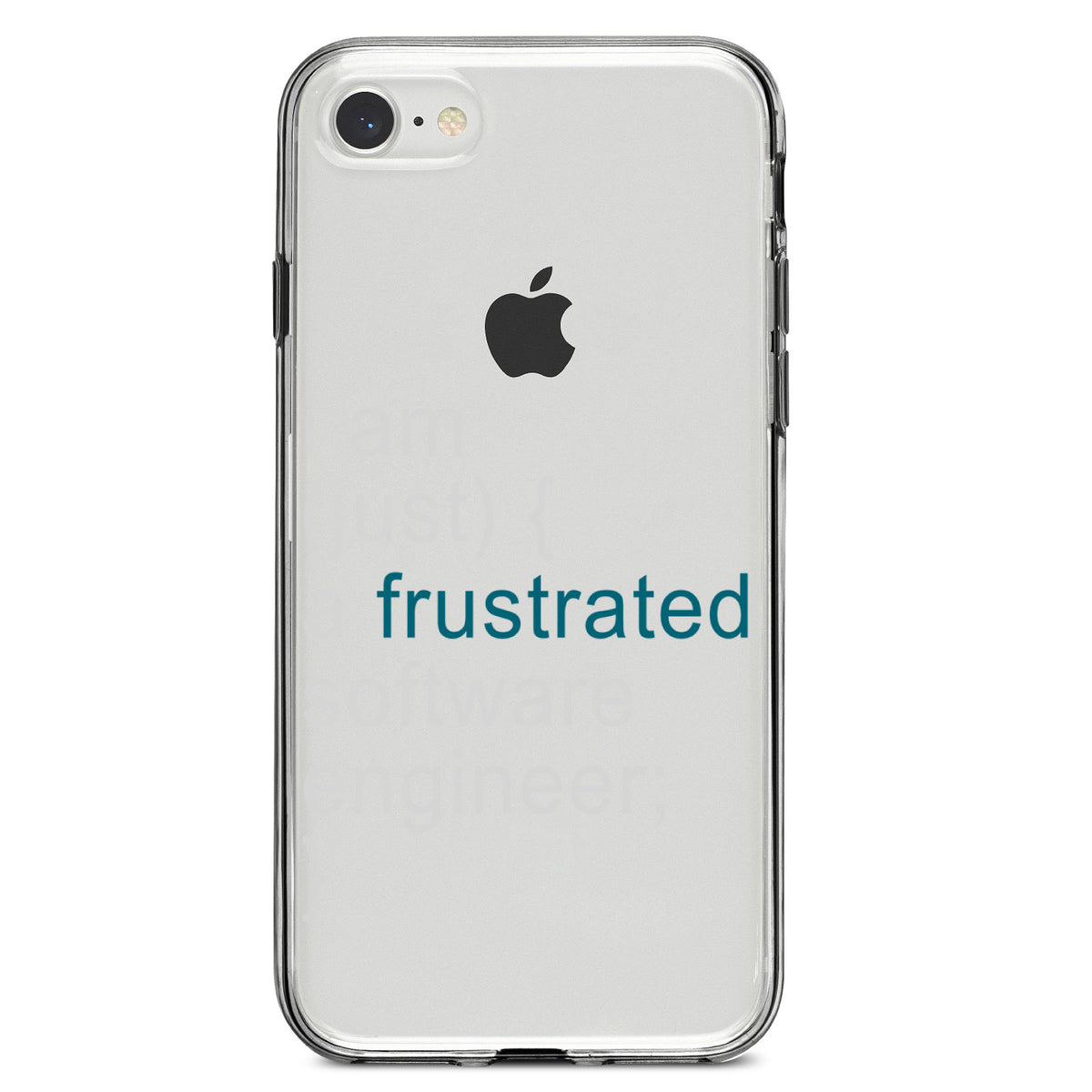 I am (just) {a frustrated software engineer;} Clear Shockproof iPhone Case, view 5