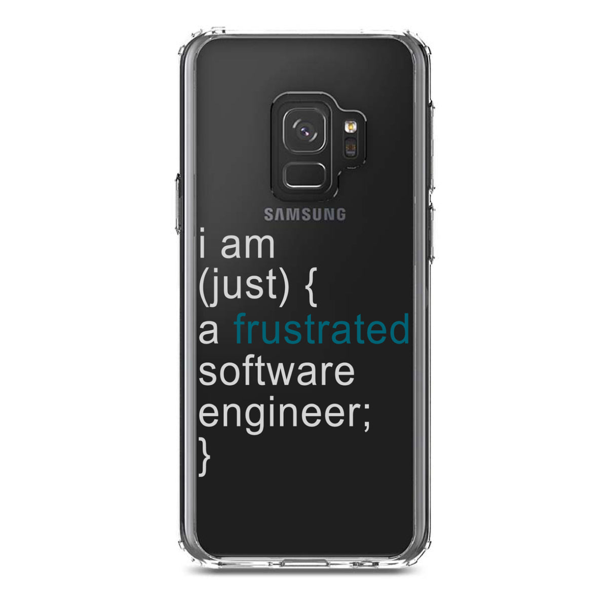 I am (just) {a frustrated software engineer;} Clear Shockproof iPhone Case, view 19
