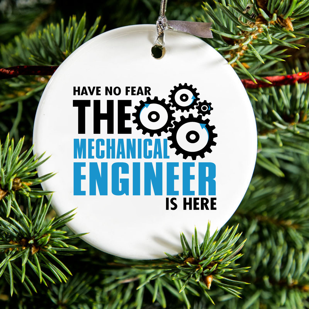 No Fear Mechanical Engineer is Here Ceramic Ornament, view 2