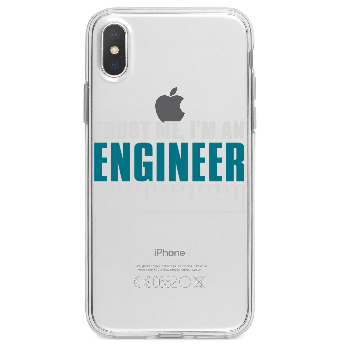 Trust Me I'm an Engineer Clear Shockproof iPhone Case, view 2