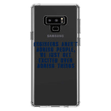 DistinctInk® Clear Shockproof Hybrid Case for Apple iPhone / Samsung Galaxy / Google Pixel - Engineers Aren't Boring Excited Over Boring Things